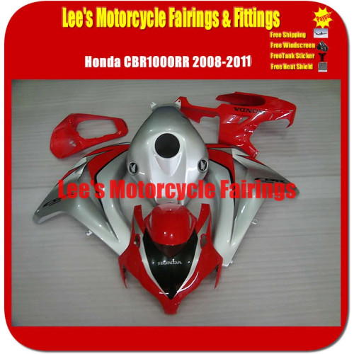 Honda CBR1000RR 2008-2011 Red Silver STYLE Injection Mold Fairing Kit ABS Bodywork Honda CBR1000RR 2008-2011 Red Silver STYLE Injection Mold Fairing Kit ABS Bodywork