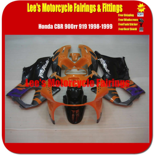 Honda CBR900RR 919 1998 1999 Orange Black REPLICA  Fairing Kit Bodywork