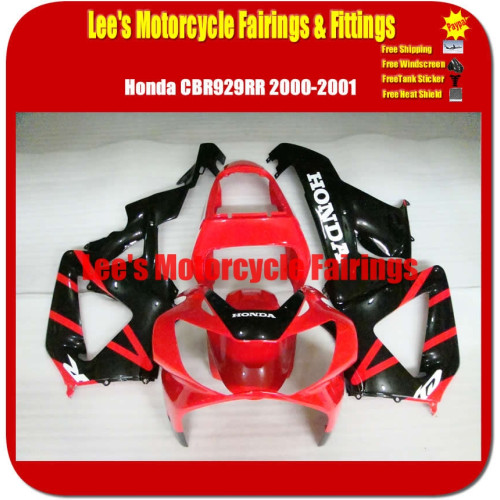 Honda CBR900RR 929 2000 2001 Red Black VERSION Injection Mold Fairing Kit ABS Bodywork