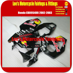 Honda CBR900RR 954 2002 2003 Black Red Bull STYLE Injection Mold Fairing Kit ABS Bodywork