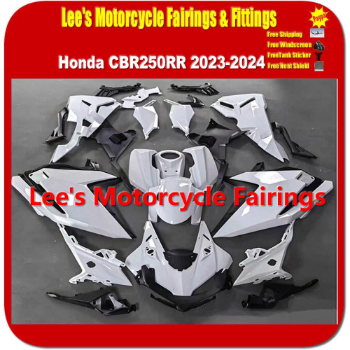 Honda CBR250RR 2023-2024 Injection Molded ABS Fairing Kit, White Blank Body Panels Honda CBR250RR 2023-2024 Injection Molded ABS Fairing Kit, White Blank Body Panels