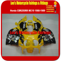 Honda CBR250R MC19 1988 1989 Yellow Black CBR Style Injection Molded ABS Fairing Kit Bodywork Honda CBR250R MC19 1988 1989 Yellow Black CBR Style Injection Molded ABS Fairing Kit Bodywork