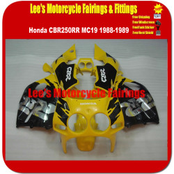 Honda CBR250R MC19 1988 1989 Yellow Black CBR Style Injection Molded ABS Fairing Kit Bodywork Honda CBR250R MC19 1988 1989 Yellow Black CBR Style Injection Molded ABS Fairing Kit Bodywork