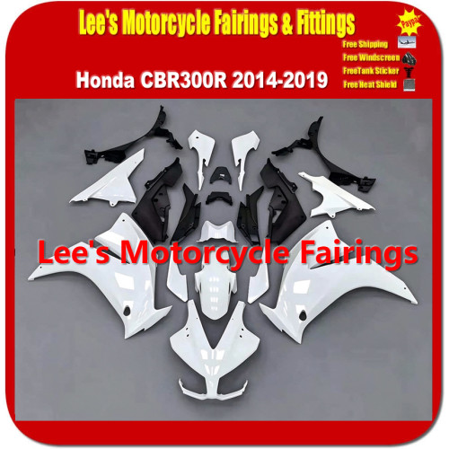 Hond CBR300R 2014-2019  Injection Molded White  ABS Fairings  Bodywork