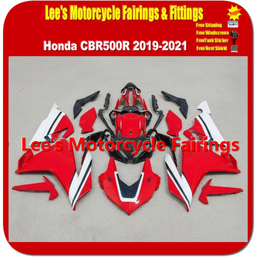 Honda CBR500R 2019-2021 Red White Painted ABS Fairing Kit, Full Injection Molded Motorcycle Bodywork Set
