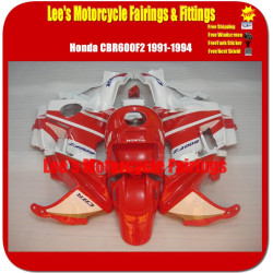 Honda CBR600F2 1991-1994 Aftermarket Fairing Kit Red White ABS Plastic Bodywork Set Honda CBR600F2 1991-1994 Aftermarket Fairing Kit Red White ABS Plastic Bodywork Set