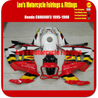 Honda CBR600F3 Aftermarket Fairing Kit 1995-1996 & 1997-1998, Injection Molded ABS Red White Gold OEM Style Honda CBR600F3 Aftermarket Fairing Kit 1995-1996 & 1997-1998, Injection Molded ABS Red White Gold OEM Style