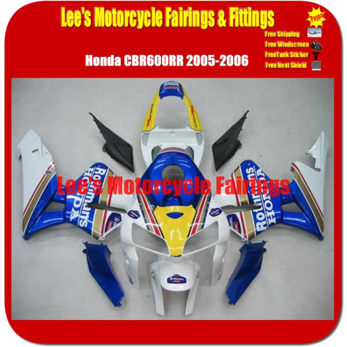 Honda CBR600RR F5 2005 2006 Injection Mold Fairings Kit Rothmans Version Bodyworks Honda CBR600RR F5 2005 2006 Injection Mold Fairings Kit Rothmans Version Bodyworks