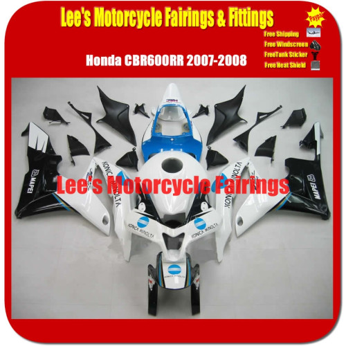 Honda CBR600RR F5 2007 2008  ABS  Injection Mold Fairings Kit Konica Minolta Replica Bodywork