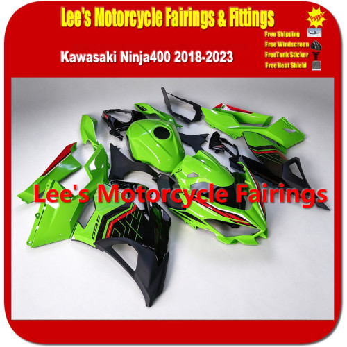 Kawasaki Ninja 400 (EX400) 2018-2023 Fairing Kit, Injection Mold Bodywork Green Black Red Replica Fairings