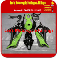 Kawasaki ZX-10R Ninja 2011-2015 (ZX1000J) ABS Injection Fairing Kit, Lime Green Black Painted Motorcycle Bodywork
