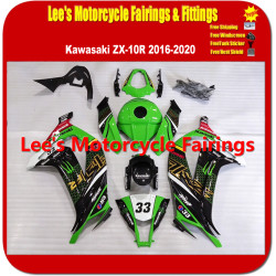 Kawasaki Ninja ZX-10R 2016-2020 (ZX1000S) ABS Injection Fairing Kit, #33 Monster Energy Racing Livery Motorcycle Bodywork