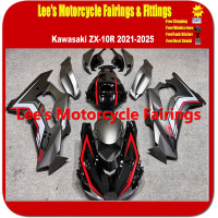 Kawasaki Ninja ZX-10R 2021-2025 (ZX1002L) ABS Injection Fairing Kit, Black Grey Red Stripe Custom Painted Motorcycle Body Panels