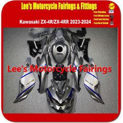 Kawasaki Ninja ZX-4R ZX-4RR 2023-2024 Replacement Fairing Kit Silver Blue Black Injection Molded Panels Kawasaki Ninja ZX-4R ZX-4RR 2023-2024 Replacement Fairing Kit Silver Blue Black Injection Molded Panels