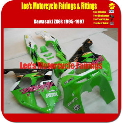Kawasaki Ninja ZX-6R ZX600F 1995-1997 Fairing Kit Green White Black ABS Bodywork Kawasaki Ninja ZX-6R ZX600F 1995-1997 Fairing Kit Green White Black ABS Bodywork