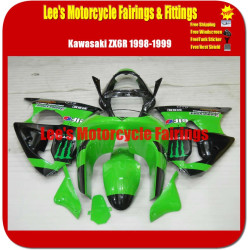 Kawasaki Ninja ZX-6R ZX600G 1998-1999 Fairing Kit Green Black Monster ABS Bodywork Kawasaki Ninja ZX-6R ZX600G 1998-1999 Fairing Kit Green Black Monster ABS Bodywork
