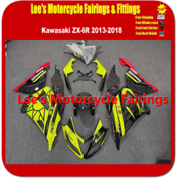 Kawasaki Ninja ZX-6R 636 (ZX636E/F) 2013-2018 Fairing Kit, Injection Mold Black Yellow Monster Replica Bodywork Kawasaki Ninja ZX-6R 636 (ZX636E/F) 2013-2018 Fairing Kit, Injection Mold Black Yellow Monster Replica Bodywork