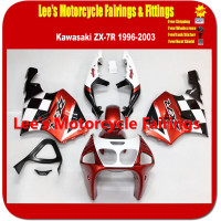 Kawasaki ZX-7R 1996-2003 Ninja ZX750P ABS Fairing Kit, Red White Checkered Custom Painted Bodywork