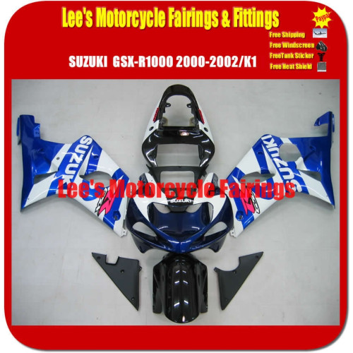 Suzuki GSX-R1000 (K1/K2) 2000-2002 ABS Injection Fairing Kit, Blue White Sport Bodywork