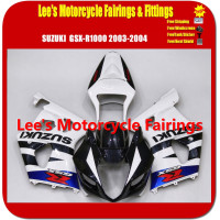 Suzuki GSX-R1000 K3 K4 2003-2004 ABS Injection Fairing Kit, Black White Blue Sport Bodywork