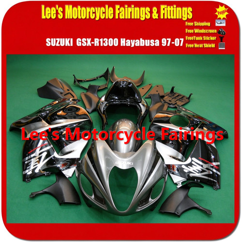 SUZUKI GSX-R1300 Hayabusa 1997-2007 Injection Molded Fairing Set, Black Silver Bodywork Kit