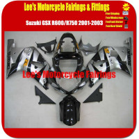 Suzuki GSX-R600 GSX-R750 K1 K2 2001-2003 Fairing Kit, Injection Mold Bodywork Silver Black Replica Fairings