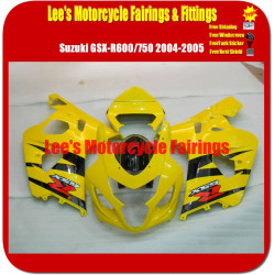 Suzuki GSX-R600 GSX-R750 K4 2004-2005 Fairing Set, Injection Mold Bodywork Bright Yellow Black Custom Painted Suzuki GSX-R600 GSX-R750 K4 2004-2005 Fairing Set, Injection Mold Bodywork Bright Yellow Black Custom Painted