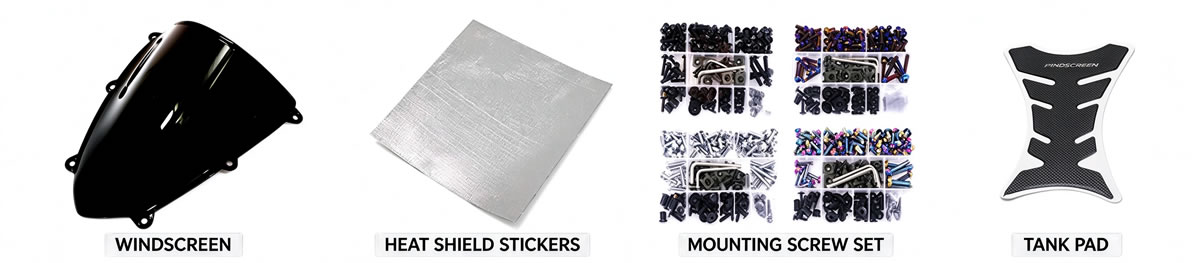 Free Gifts: Windscreen, Heat-insulation stickers, Mounting screw set