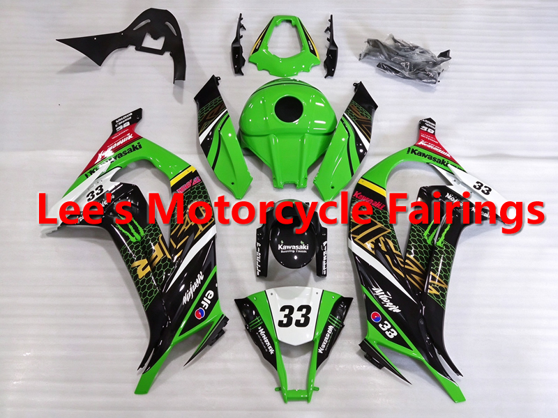 Kawasaki aftermarket motorcycle replacement fairings kit, painted ABS bodywork Kawasaki Ninja ZX-10R 2016-2020 (ZX1000S) aftermarket motorcycle fairing kit