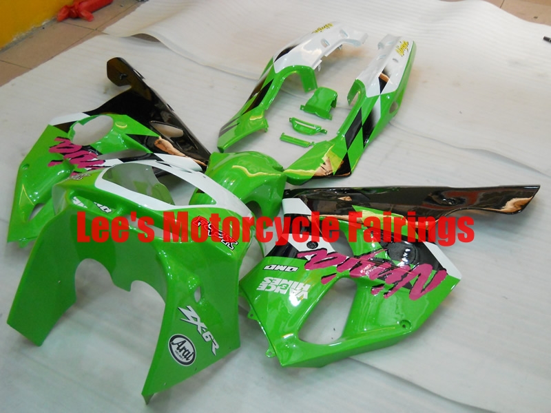 Kawasaki aftermarket motorcycle replacement fairings kit, painted ABS bodywork Kawasaki Ninja ZX-6R ZX600F 1995-1997 aftermarket motorcycle fairing kit
