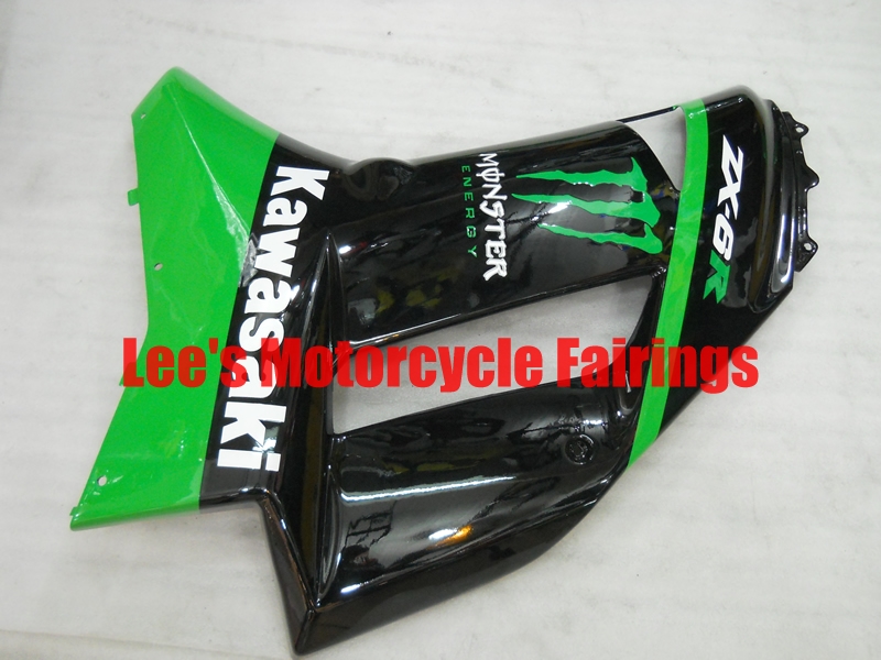 Kawasaki aftermarket motorcycle replacement fairings kit, painted ABS bodywork Kawasaki Ninja ZX-6R (ZX600P) 2007-2008 aftermarket motorcycle fairing kit