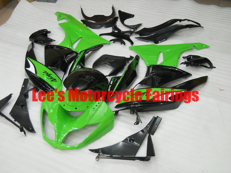 Kawasaki aftermarket motorcycle replacement fairings kit, painted ABS bodywork Kawasaki Ninja ZX-6R 2009-2012 aftermarket motorcycle fairing kit